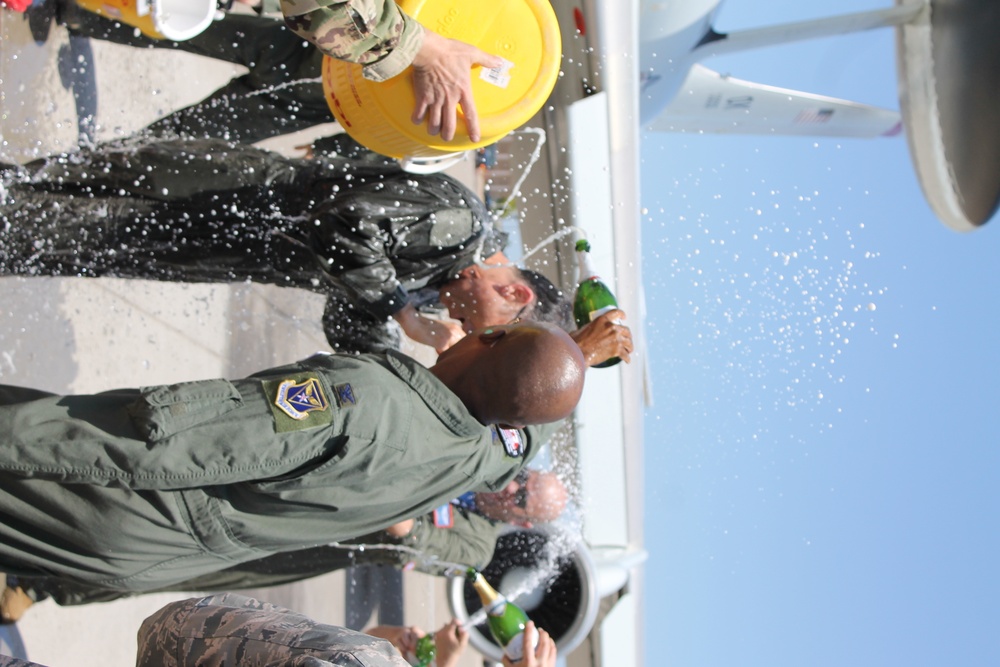 Commander, 552nd Air Control Wing, enjoys final flight