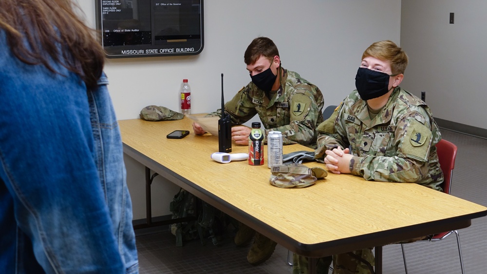 Missouri soldiers conduct medical screenings at government facilities