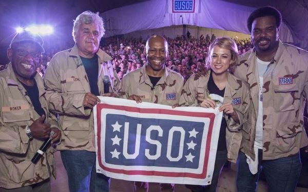 Craig Robinson, Al Roker, Jay Leno, Iliza Shlesinger and Kevin Eubanks, USO