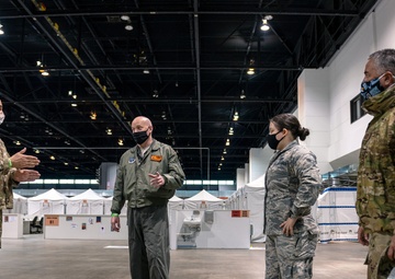 182nd Airlift Wing commander, command chief tour Illinois National Guard's COVID-19 response