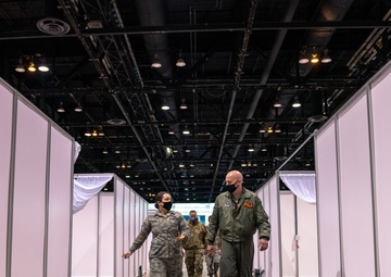 182nd Airlift Wing commander, command chief tour Illinois National Guard's COVID-19 response