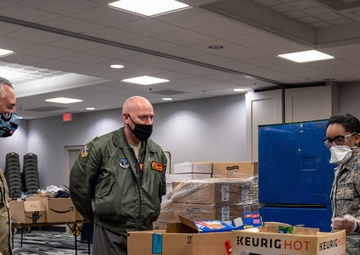 182nd Airlift Wing commander, command chief tour Illinois National Guard's COVID-19 response
