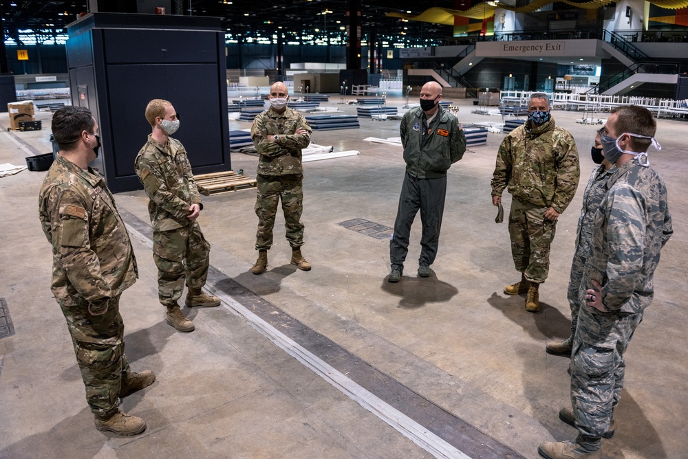 182nd Airlift Wing commander, command chief tour Illinois National Guard's COVID-19 response