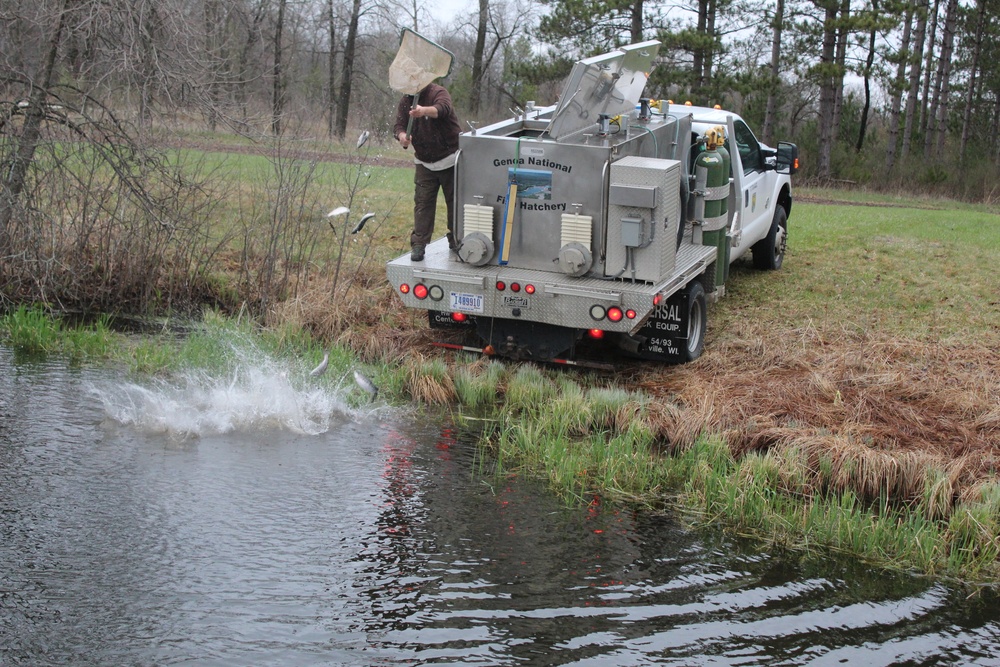 Thousands of rainbow trout stocked at Fort McCoy in time for 2020 fishing season