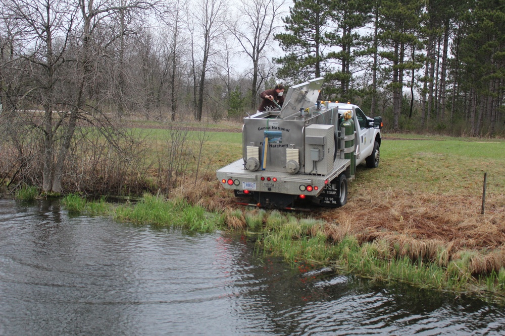 Thousands of rainbow trout stocked at Fort McCoy in time for 2020 fishing season