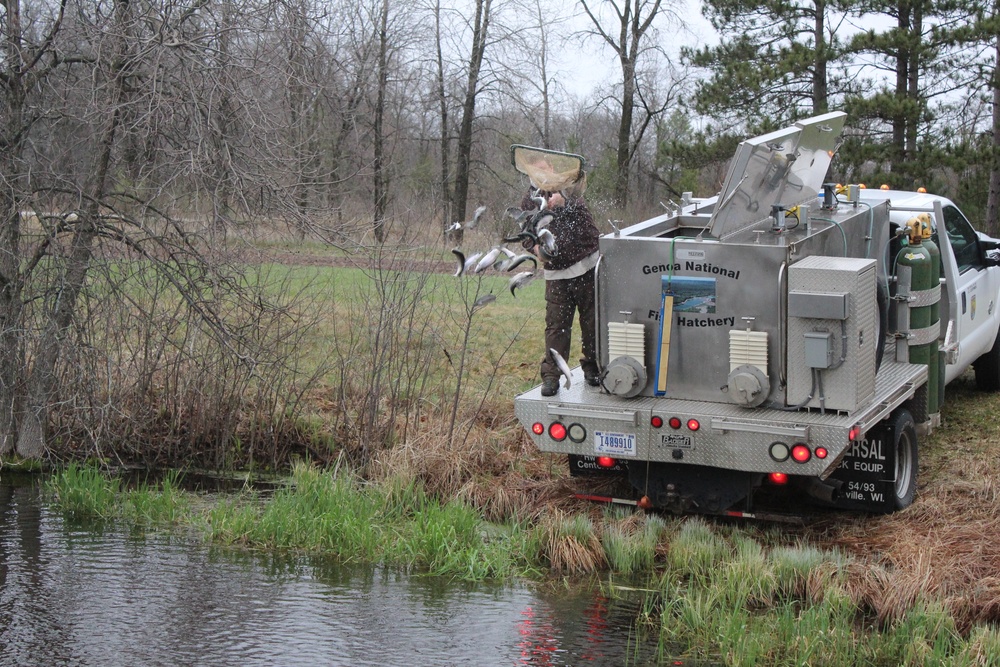 Thousands of rainbow trout stocked at Fort McCoy in time for 2020 fishing season