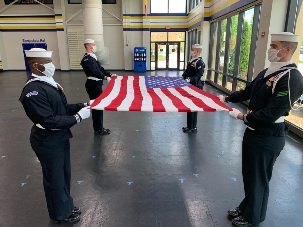 U.S. Navy Ceremonial Guard Practice Folding Flag