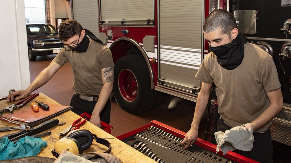 Fire truck, MHE shop drives Spangdahlem's heavy equipment forward