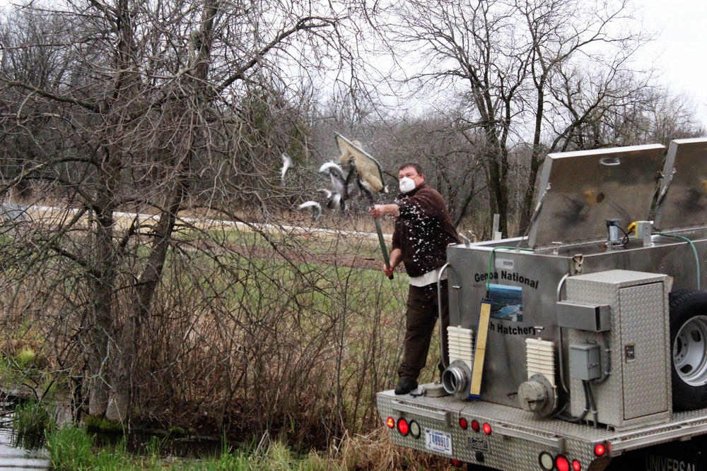 Thousands of rainbow trout stocked at Fort McCoy in time for 2020 fishing season