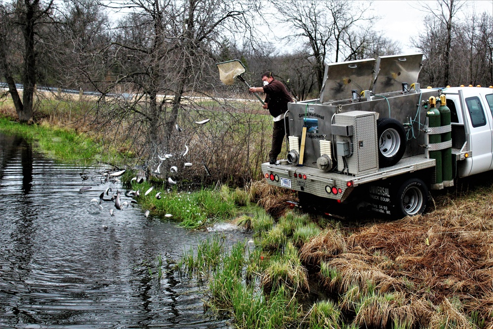 Thousands of rainbow trout stocked at Fort McCoy in time for 2020 fishing season