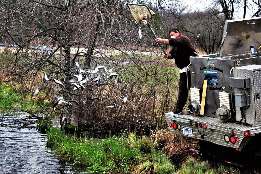 Thousands of rainbow trout stocked at Fort McCoy in time for 2020 fishing season