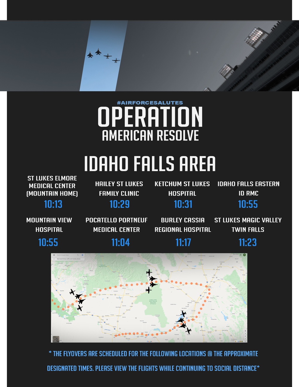 Operation American Resolve Graphic: Idaho Falls Area Flight Plan