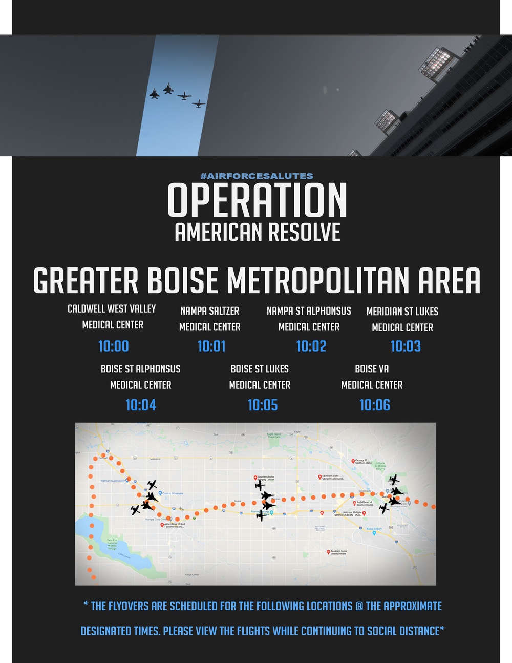 Operation American Resolve Graphic: Greater Boise Metropolitan Area Flight Plan