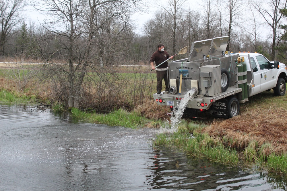 Rainbow trout stocked at Fort McCoy for 2020 fishing season