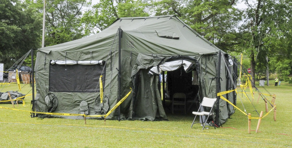 South Carolina National Guard provides tents in support of mobile testing site