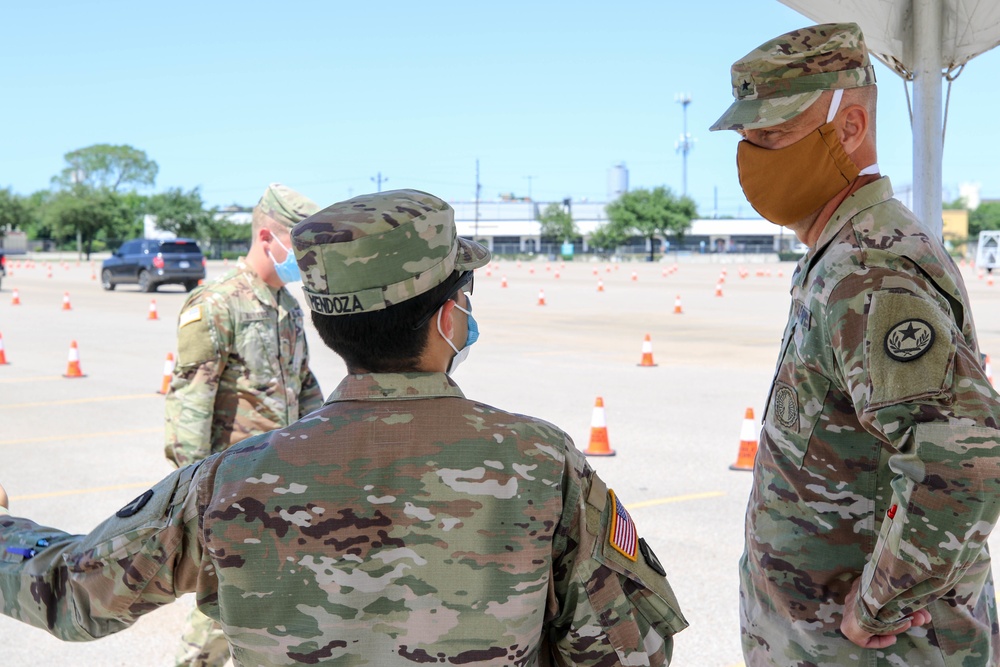 Brigadier General Gregory P. Chaney visited Houston, Texas on April 30th, 2020 to speak to the service members of the Joint Task Force 72.