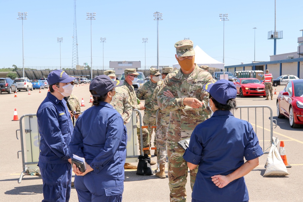 Brigadier General Gregory P. Chaney visited Houston, Texas on April 30th, 2020 to speak to the service members of the Joint Task Force 72.