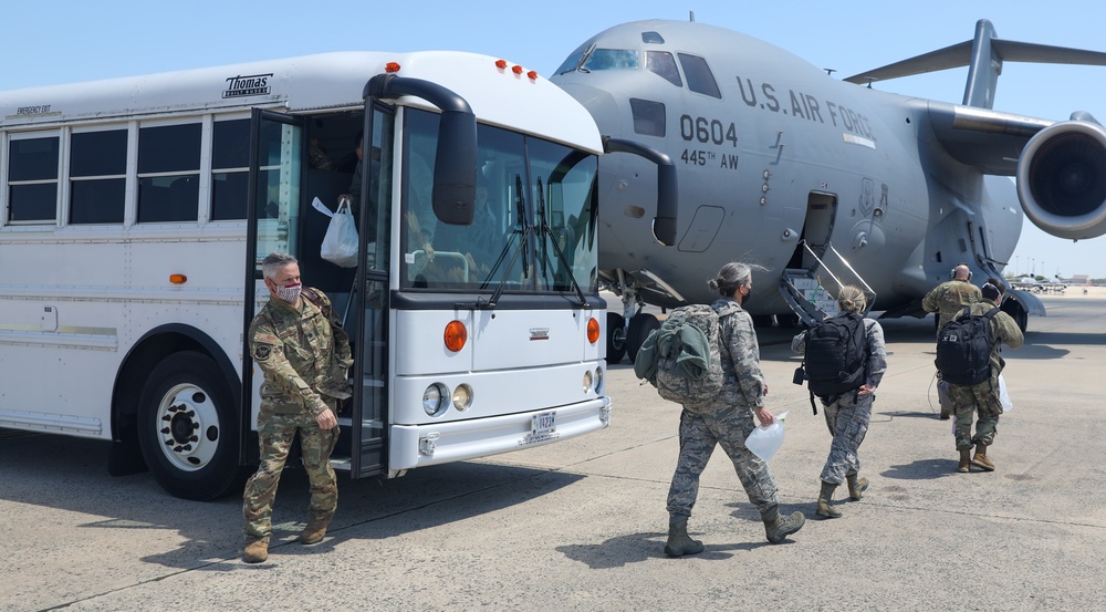 Air Force Personnel Return to Home Station from The Javits Center