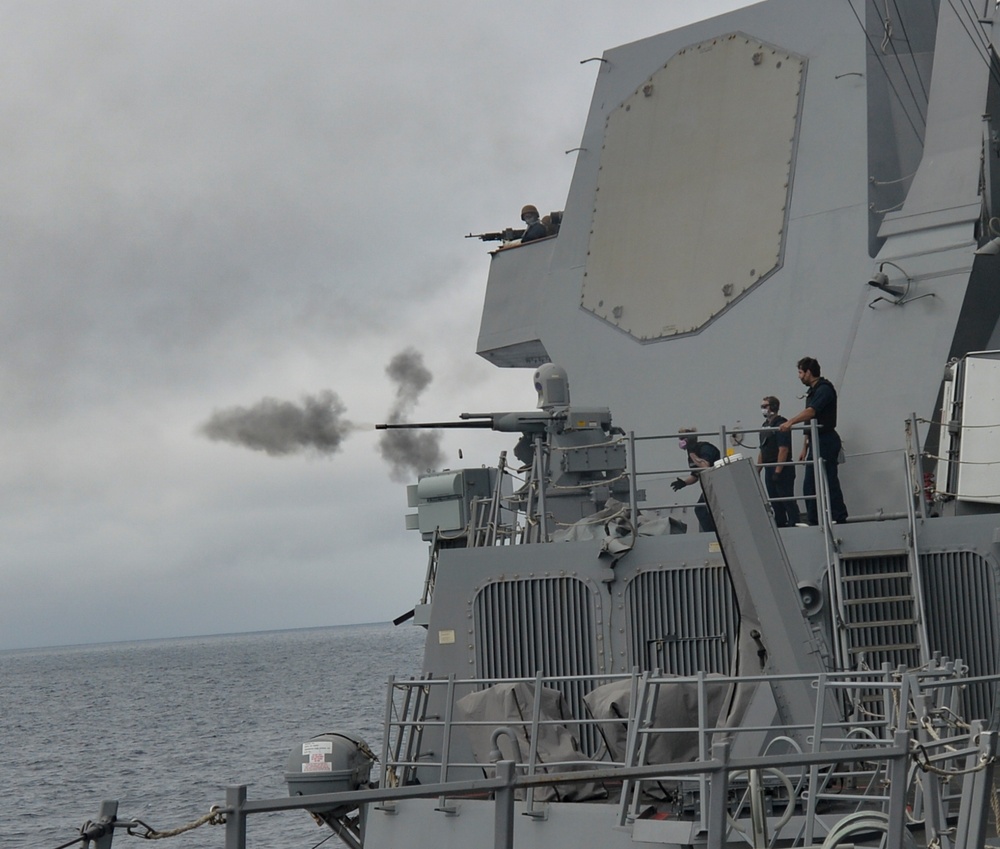 USS Ralph Johnson Conducts Live Fire Exercise