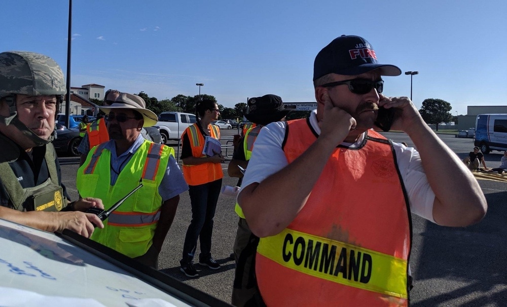 JBSA firefighters learning universal incident command skills