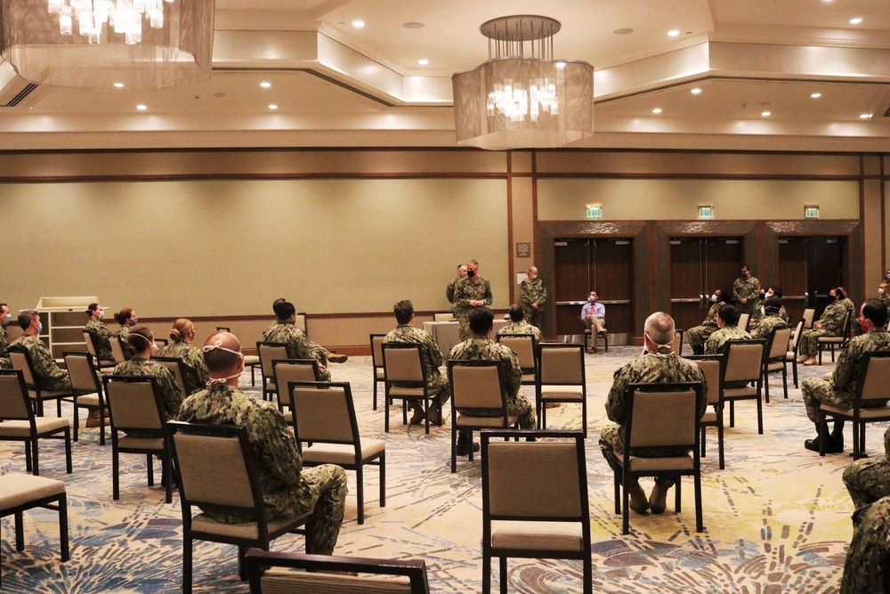 Naval Medical Forces Pacific Commander Meets with EMF Camp Pendleton Sailors