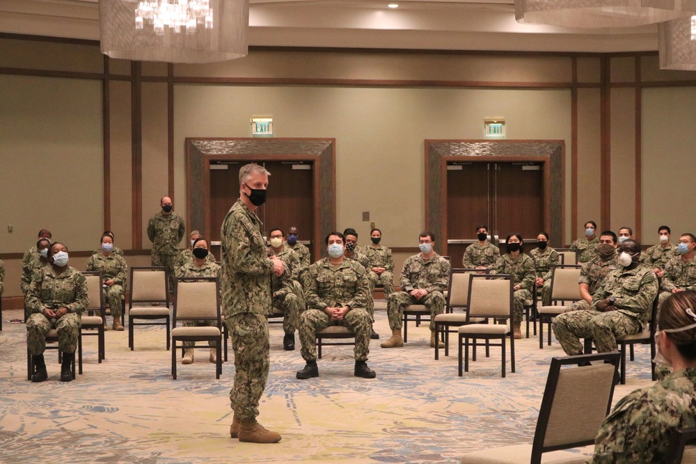 Naval Medical Forces Pacific Commander Meets with EMF Camp Pendleton Sailors