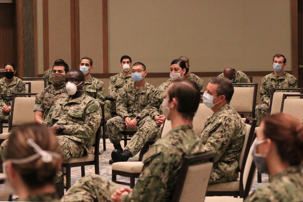 Naval Medical Forces Pacific Commander Meets with EMF Camp Pendleton Sailors