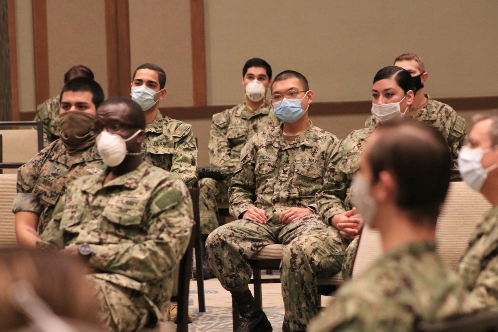 Naval Medical Forces Pacific Commander Meets with EMF Camp Pendleton Sailors