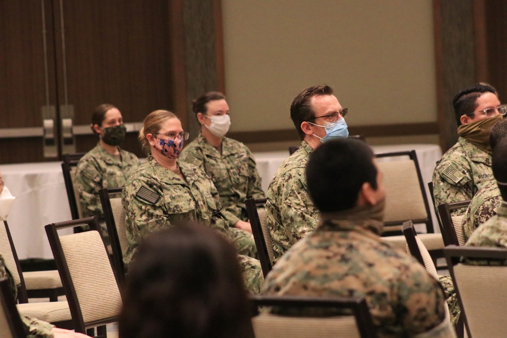 Naval Medical Forces Pacific Commander Meets with EMF Camp Pendleton Sailors