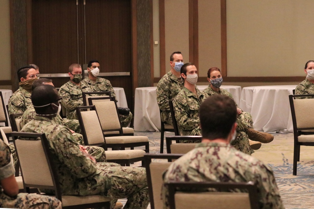 Naval Medical Forces Pacific Commander Meets with EMF Camp Pendleton Sailors