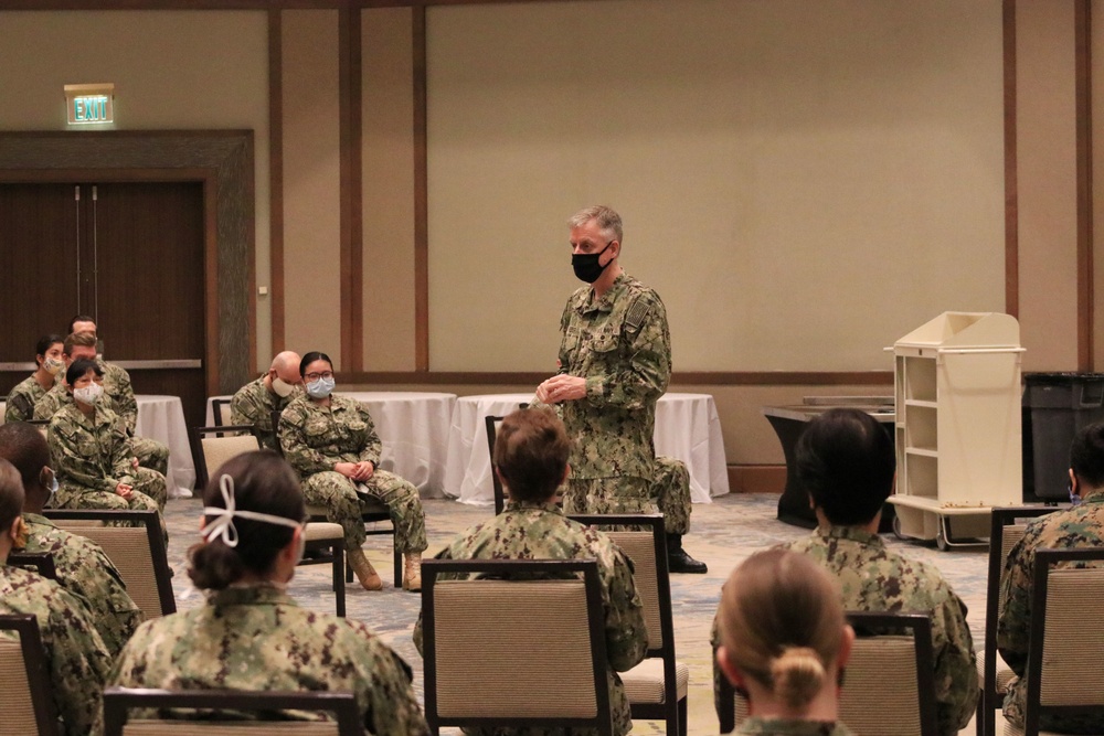 Naval Medical Forces Pacific Commander Meets with EMF Camp Pendleton Sailors