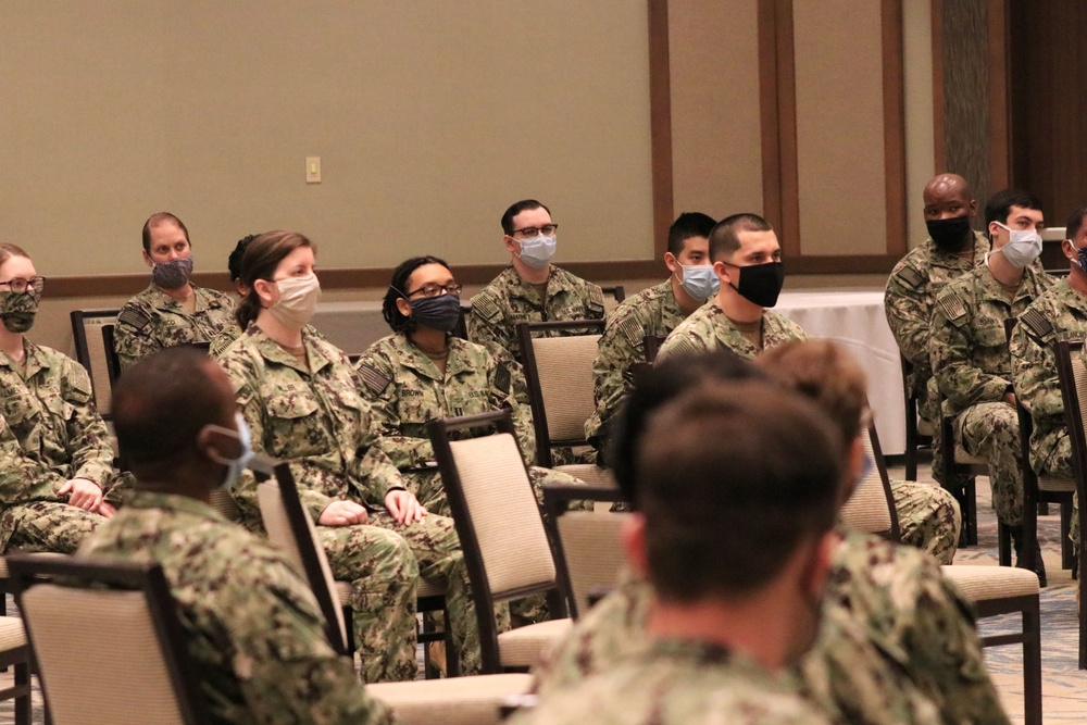 Naval Medical Forces Pacific Commander Meets with EMF Camp Pendleton Sailors