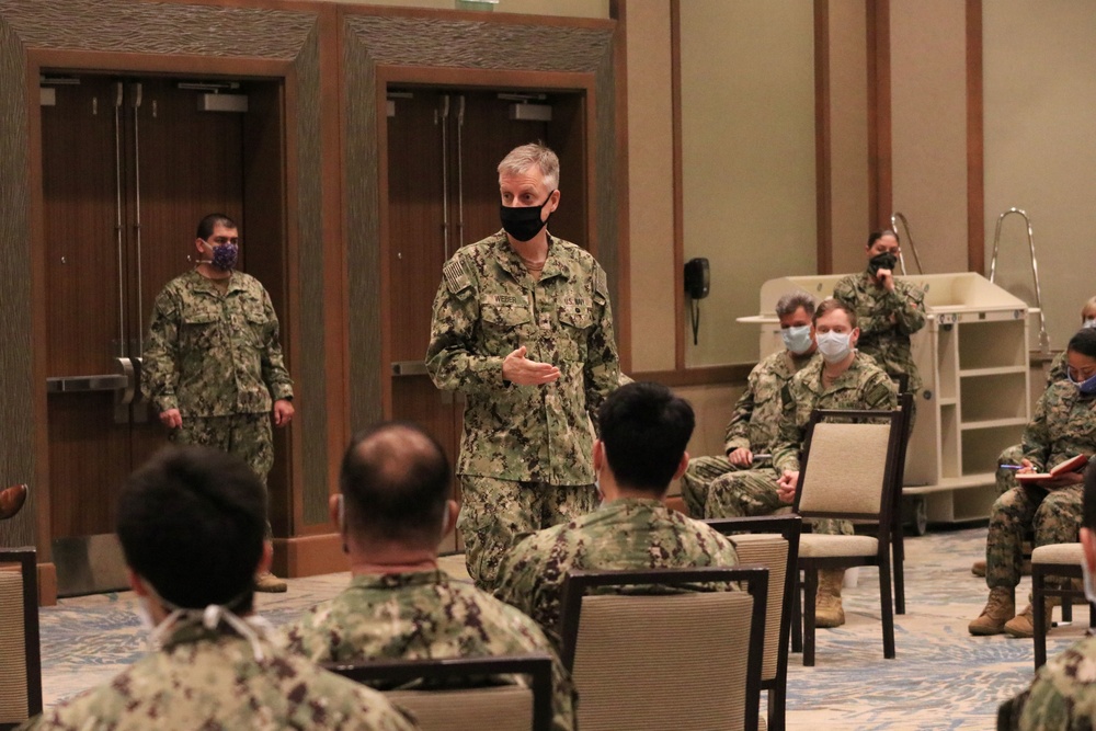 Naval Medical Forces Pacific Commander Meets with EMF Camp Pendleton Sailors