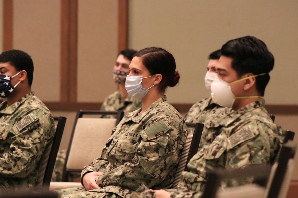 Naval Medical Forces Pacific Commander Meets with EMF Camp Pendleton Sailors