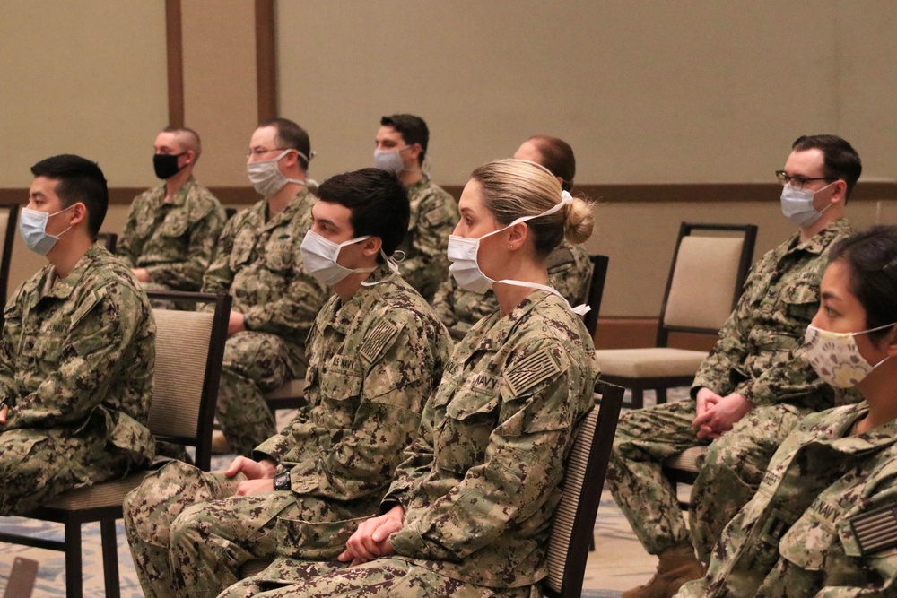 Naval Medical Forces Pacific Commander Meets with EMF Camp Pendleton Sailors