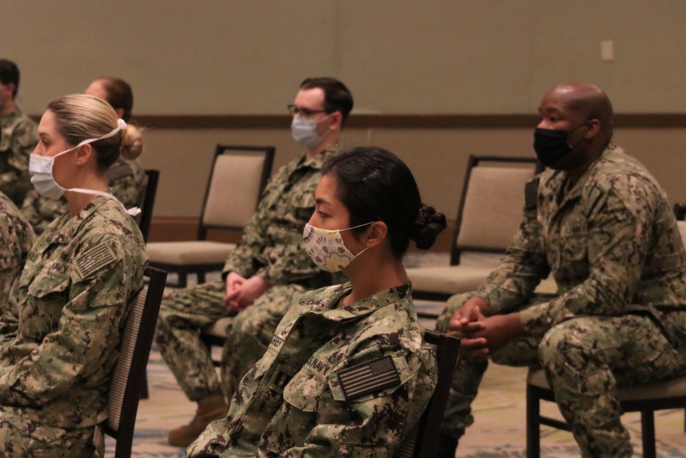 Naval Medical Forces Pacific Commander Meets with EMF Camp Pendleton Sailors