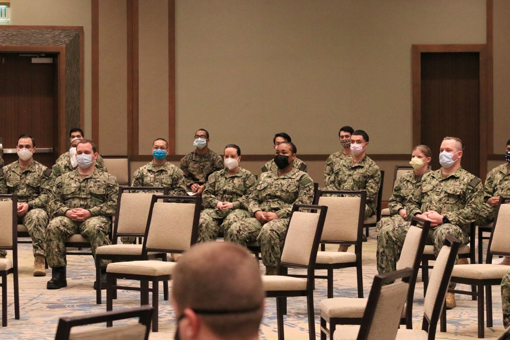 Naval Medical Forces Pacific Commander Meets with EMF Camp Pendleton Sailors