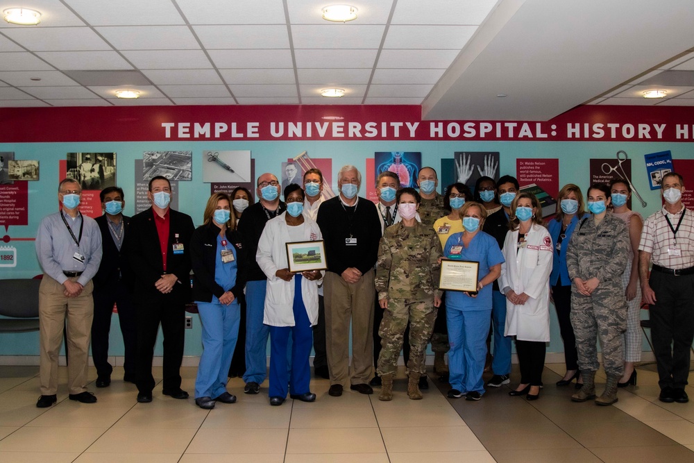 Col. Rene’ Scott awards certificates of appreciation to local Philadelphia area hospitals