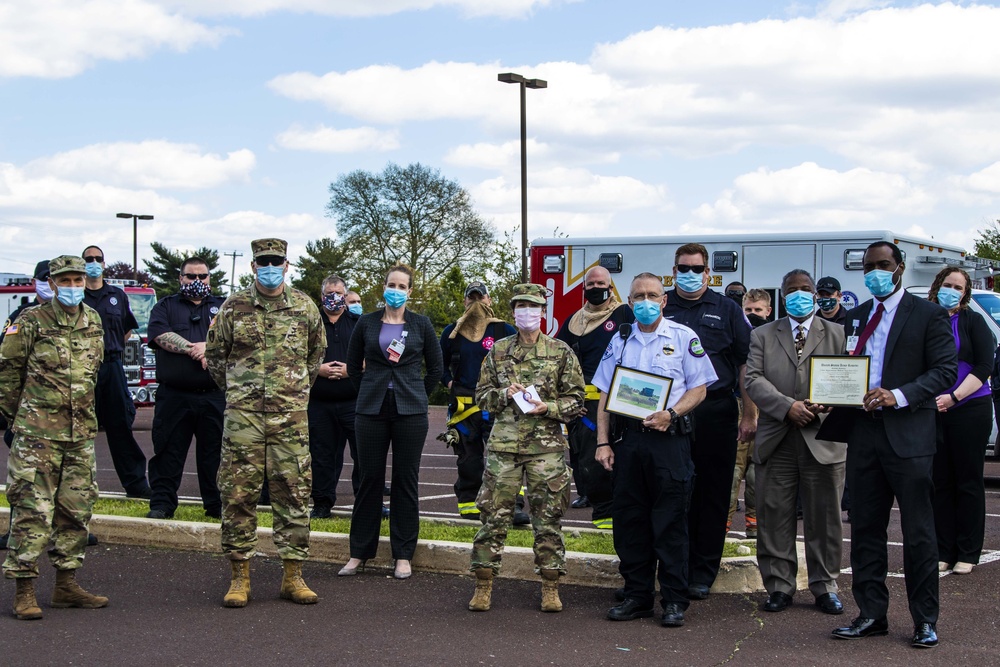 Col. Rene’ Scott awards certificates of appreciation to local Philadelphia area hospitals