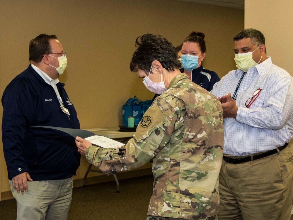 Col. Rene’ Scott awards certificates of appreciation to local Philadelphia area hospitals