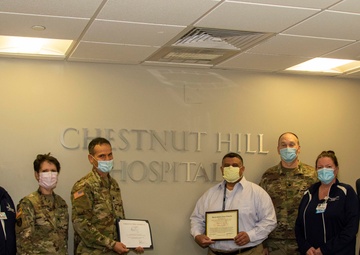 Col. Rene’ Scott awards certificates of appreciation to local Philadelphia area hospitals
