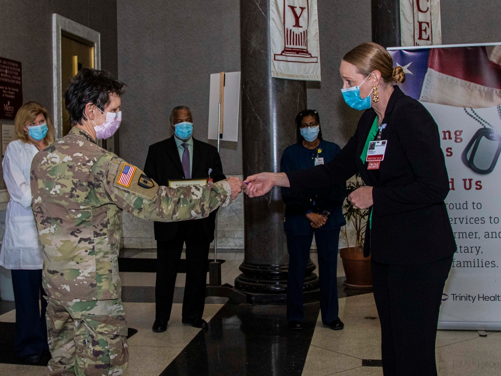 Col. Rene’ Scott awards certificates of appreciation to local Philadelphia area hospitals