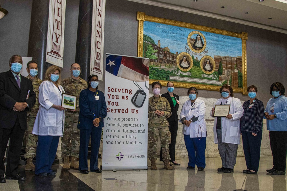 Col. Rene’ Scott awards certificates of appreciation to local Philadelphia area hospitals