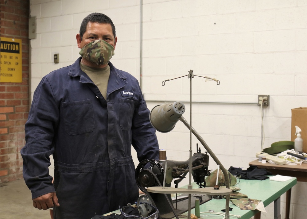Cal Guard welder sews face masks to combat COVID-19