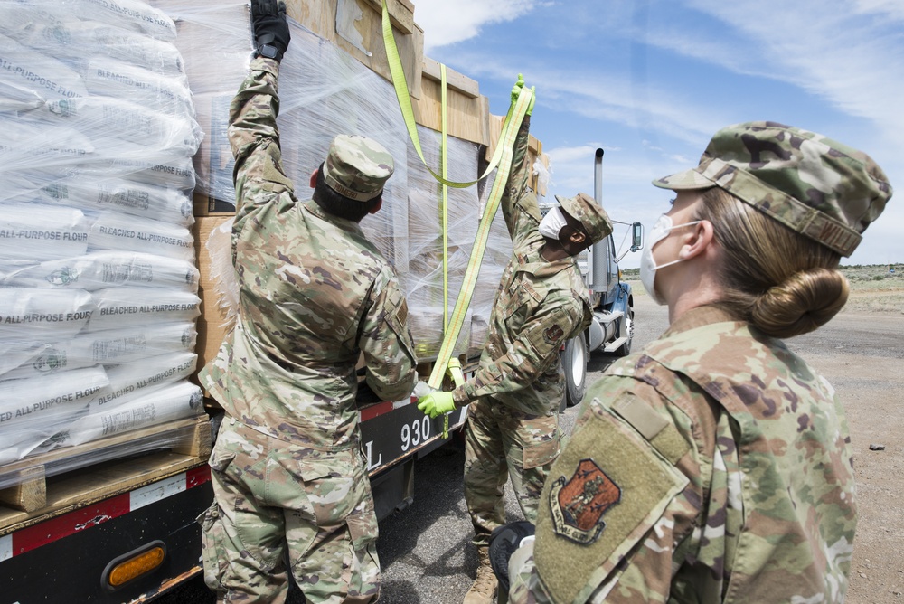 Airmen from the 150th Mission support Group headed to Rock Springs for another food delivery in support of the New Mexico National Guard Joint Task Force COVID-19 response mission.