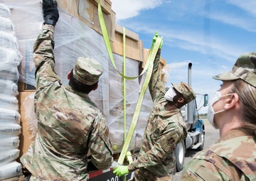 Airmen from the 150th Mission support Group headed to Rock Springs for another food delivery in support of the New Mexico National Guard Joint Task Force COVID-19 response mission.