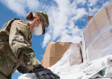 Airmen from the 150th Mission support Group headed to Rock Springs for another food delivery in support of the New Mexico National Guard Joint Task Force COVID-19 response mission.
