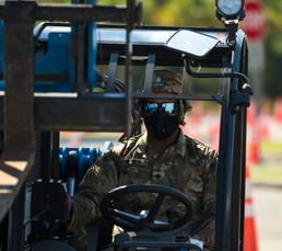 1st Battalion, 124th Infantry Regiment assists at new Community Based Testing Site in Orange City, FL