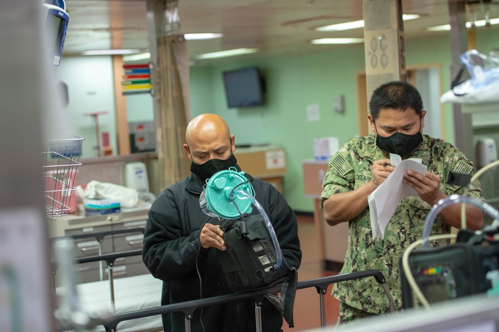 USNS Mercy Sailors Inventory Equipment