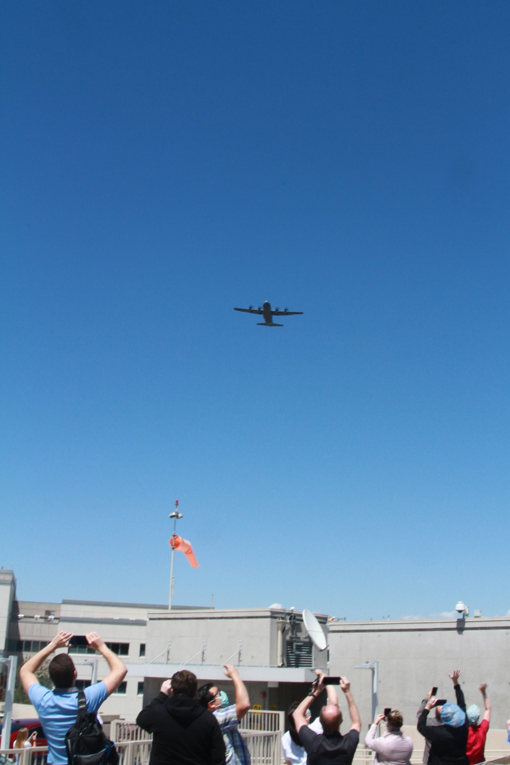 Cal Guard's 146th Airlift Wing flies over hospitals for Operation America Strong